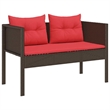 Afuera Living Poly Rattan Sofa Set with Cushions in Red/Brown