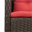 Afuera Living Poly Rattan Sofa Set with Cushions in Red/Brown