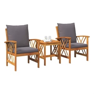 Afuera Living Contemporary Solid Acacia Wood Sofa Set in Natural