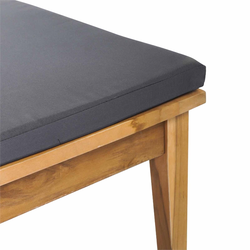 Afuera Living 2 PC Wood Garden Bench in with Cushions in Gray/Brown