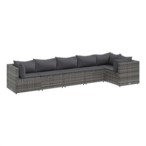 Afuera Living 6 Piece Poly Rattan Lounge Set in Gray/Anthracite
