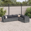 Afuera Living Contemporary Synthetic Poly Rattan 6 Piece  Lounge Set in Gray