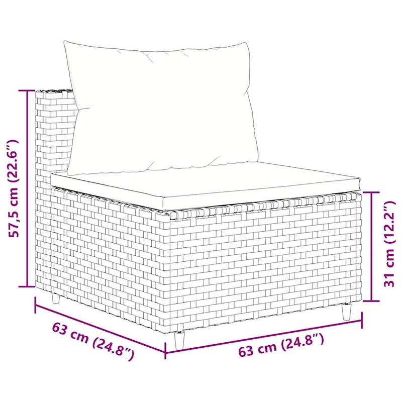 Afuera Living 6 Piece Poly Rattan Lounge Set in Gray/Anthracite