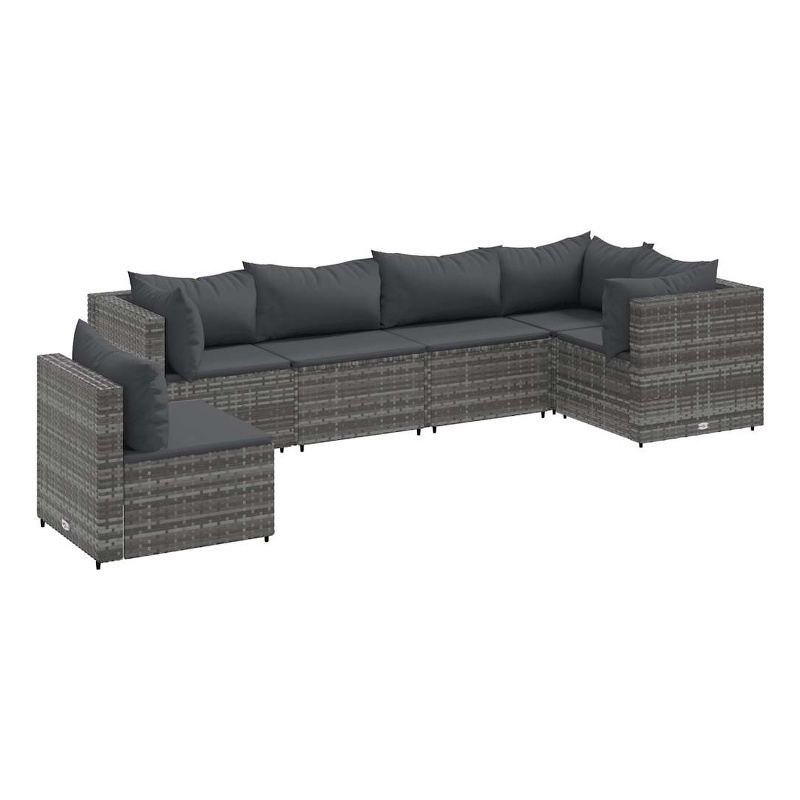 Afuera Living 6 Piece Poly Rattan Lounge Set in Gray/Anthracite
