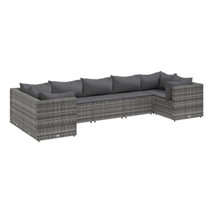 Afuera Living 7 Piece Poly Rattan Lounge Set in Gray/Anthracite