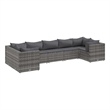 Afuera Living 7 Piece Poly Rattan Lounge Set in Gray/Anthracite