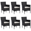 Afuera Living Contemporary Synthetic Poly Rattan Dining Set in Black