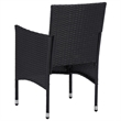 Afuera Living Contemporary Synthetic Poly Rattan Dining Set in Black