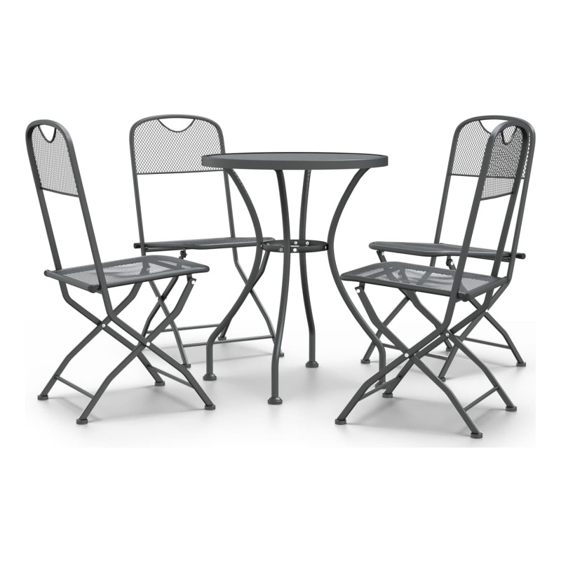 Afuera Living Expanded Metal Mesh With E-Coating Garden Dining Set in Anthracite