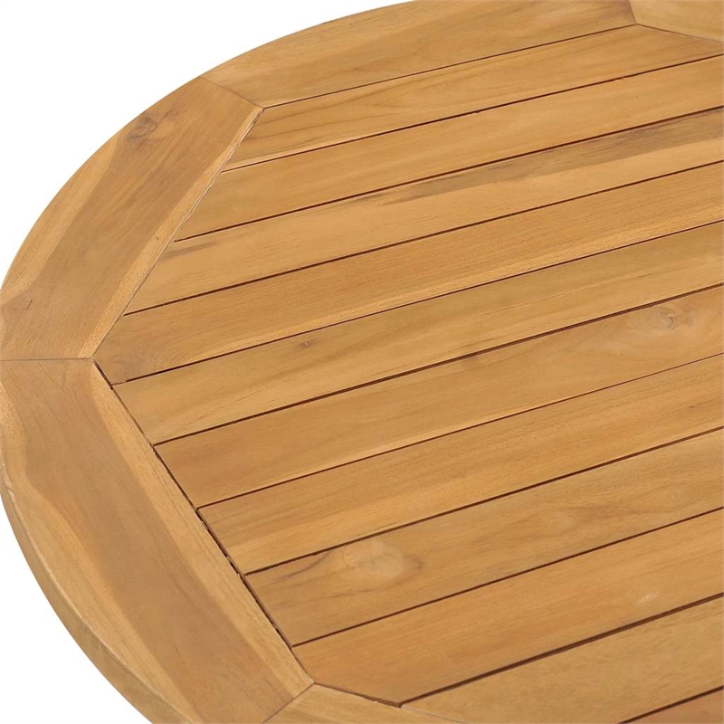 Afuera Living Solid Teak Wood Standard Stackable Garden Dining Set Natural/Brown