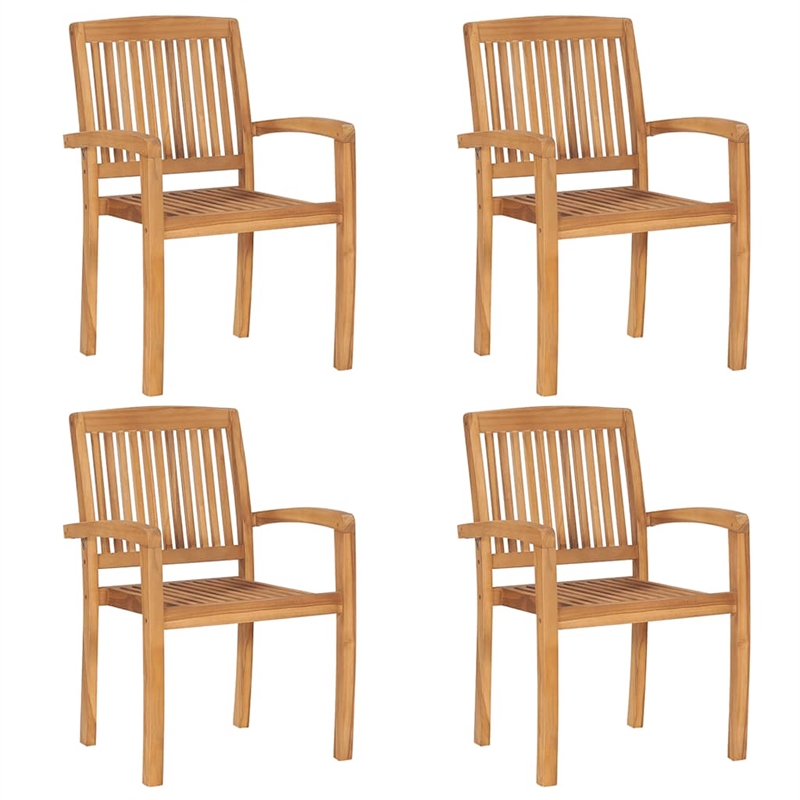 Afuera Living Solid Teak Wood Standard Stackable Garden Dining Set Natural/Brown