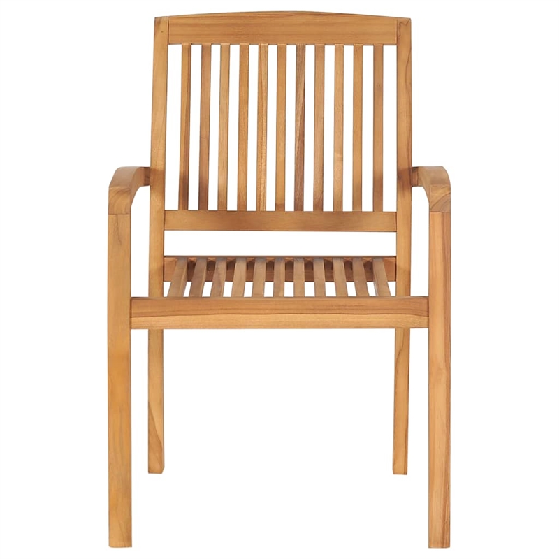 Afuera Living Solid Teak Wood Standard Stackable Garden Dining Set Natural/Brown