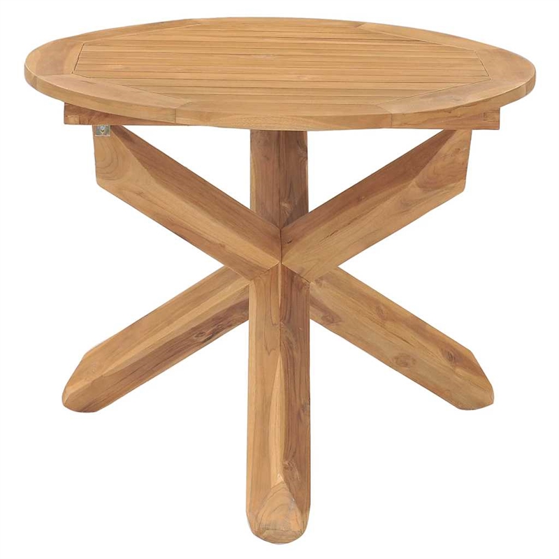 Afuera Living Solid Teak Wood Standard Stackable Garden Dining Set Natural/Brown