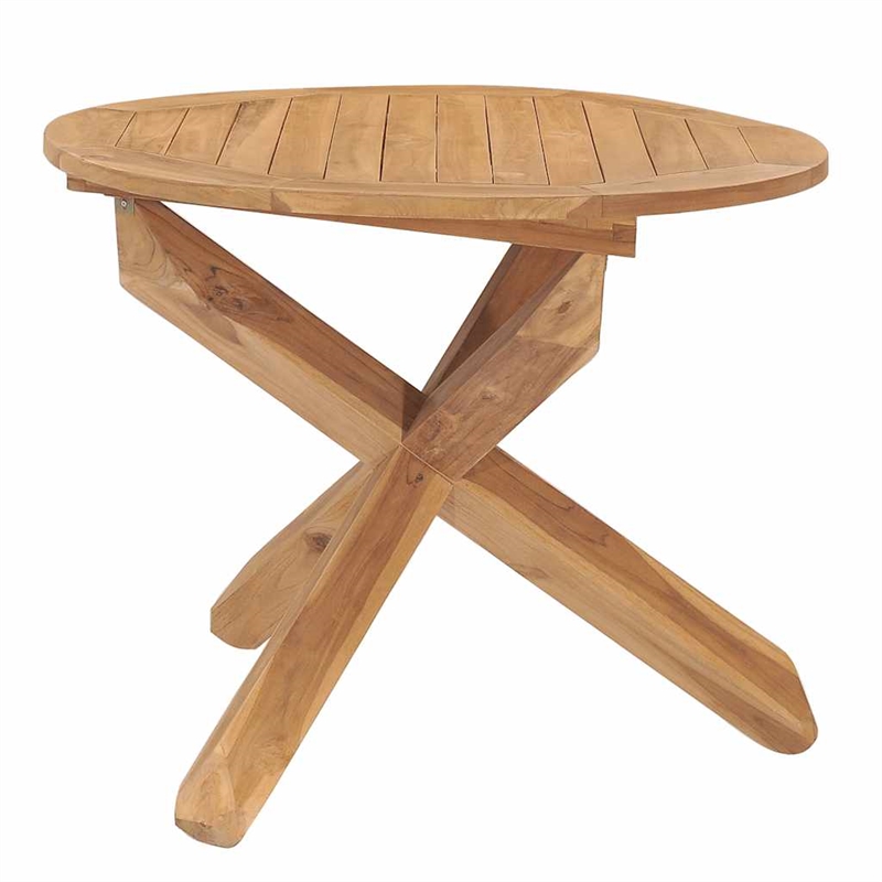 Afuera Living Solid Teak Wood Standard Stackable Garden Dining Set Natural/Brown