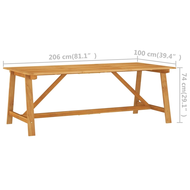 Afuera Living Solid Acacia Wood/PE Rattan/Powder-Coated Steel Dining Set in Gray