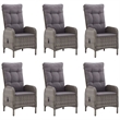 Afuera Living Solid Acacia Wood/PE Rattan/Powder-Coated Steel Dining Set in Gray