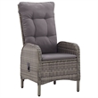 Afuera Living Solid Acacia Wood/PE Rattan/Powder-Coated Steel Dining Set in Gray