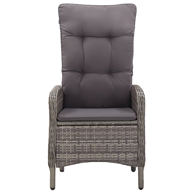 Afuera Living Solid Acacia Wood/PE Rattan/Powder-Coated Steel Dining Set in Gray