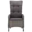 Afuera Living Solid Acacia Wood/PE Rattan/Powder-Coated Steel Dining Set in Gray