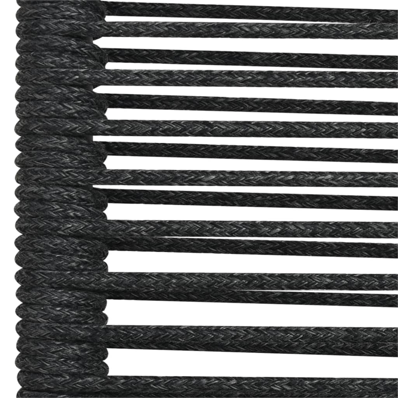 Afuera Living Cotton Rope/Powder-Coated Steel/Tempered Glass Dining Set in Black