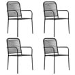 Afuera Living Cotton Rope/Powder-Coated Steel/Tempered Glass Dining Set in Black