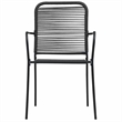 Afuera Living Cotton Rope/Powder-Coated Steel/Tempered Glass Dining Set in Black