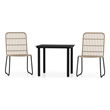 Afuera Living PE Rattan and Powder-Coated Steel Standard Dining Set in Oak/Black