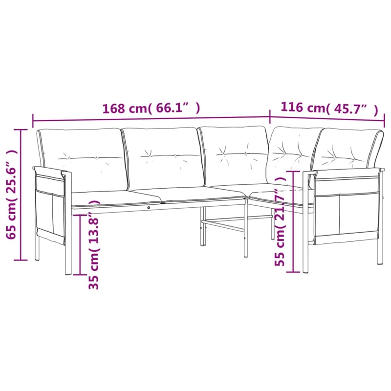 Afuera Living Steel/Textilene/Fabric Medium Garden Dining Set in Anthracite/Gray