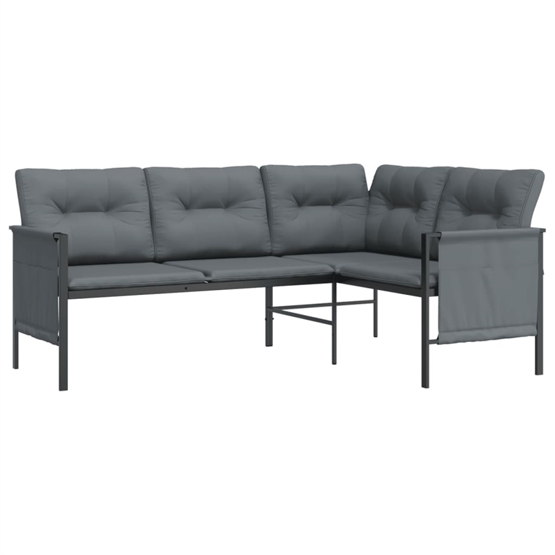 Afuera Living Steel/Textilene/Fabric Medium Garden Dining Set in Anthracite/Gray
