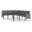Afuera Living Steel Large Stackable Garden Dining Set in Anthracite/Gray