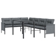 Afuera Living Steel Large Stackable Garden Dining Set in Anthracite/Gray