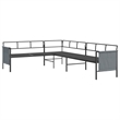 Afuera Living Steel Large Stackable Garden Dining Set in Anthracite/Gray