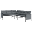 Afuera Living Steel Large Stackable Garden Dining Set in Anthracite/Gray