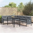 Afuera Living Steel Large Stackable Garden Dining Set in Anthracite/Gray