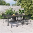 Afuera Living Steel Large Stackable Garden Dining Set in Anthracite/Gray