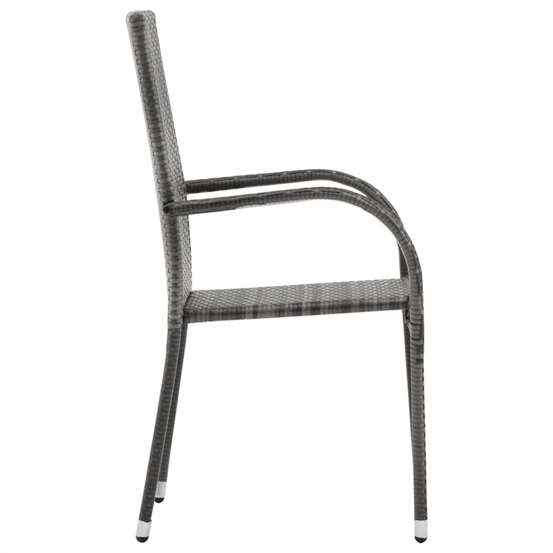 Afuera Living Dining Set in Gray Solid Acacia Wood/PE Rattan/Powder-Coated Steel
