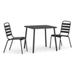 Afuera Living Steel Small Stackable Garden Dining Set in Anthracite/Gray