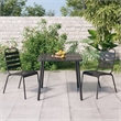 Afuera Living Steel Small Stackable Garden Dining Set in Anthracite/Gray