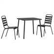 Afuera Living Steel Small Stackable Garden Dining Set in Anthracite/Gray
