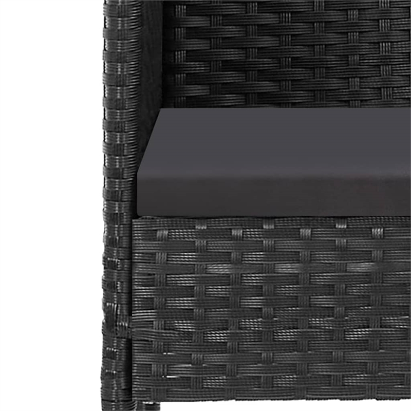 Afuera Living Poly Rattan 7 Piece Set Durable Garden Dining Set in Black