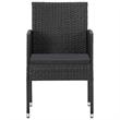 Afuera Living Powder-Coated Steel & PE Rattan Garden Dining Set in Black
