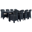 Afuera Living Large Plastic & Polyester Outdoor Dining Set in Anthracite