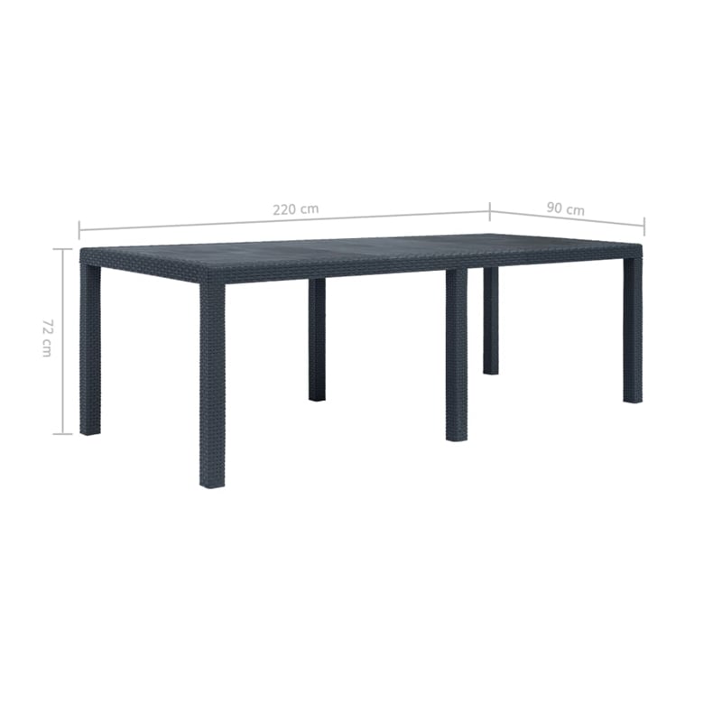 Afuera Living Large Plastic & Polyester Outdoor Dining Set in Anthracite