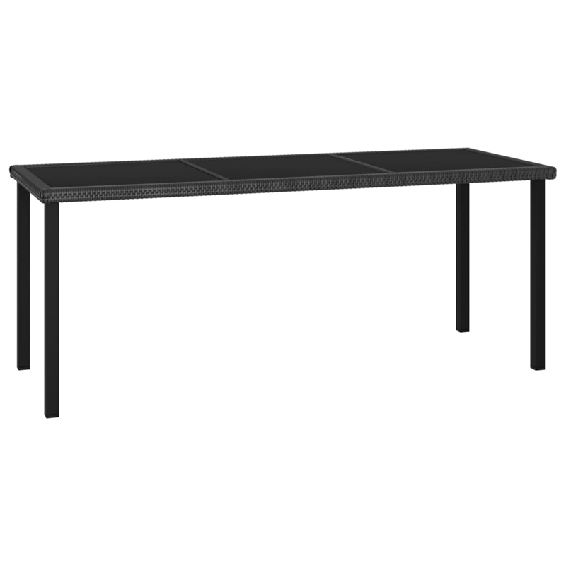 Afuera Living Dining Set in Black Poly Rattan Large Stackable Dining Set