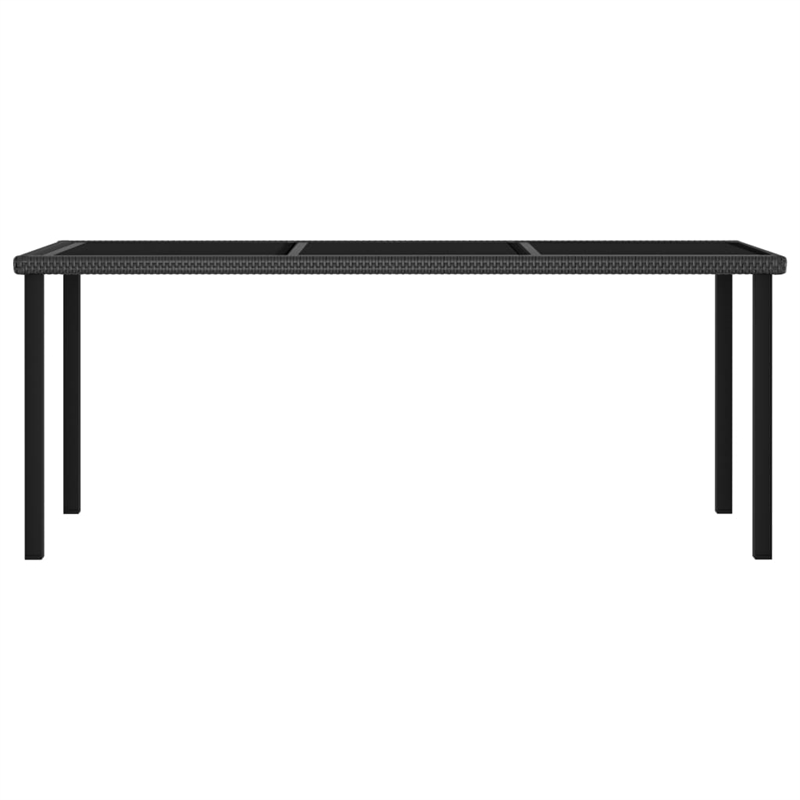Afuera Living Dining Set in Black Poly Rattan Large Stackable Dining Set