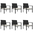 Afuera Living Dining Set in Black Poly Rattan Large Stackable Dining Set