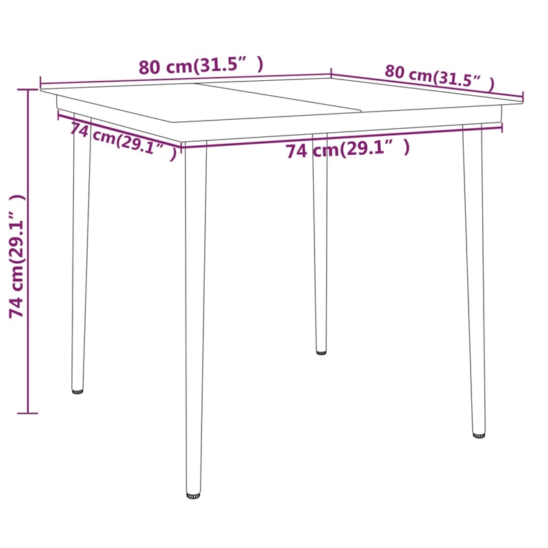 Afuera Living Powder-Coated Steel & PE Rattan Garden Dining Set in Black