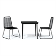 Afuera Living Powder-Coated Steel & PE Rattan Garden Dining Set in Black