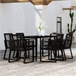 Afuera Living Powder-Coated Steel 7 Piece Set Durable Dining Set in Black