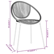Afuera Living Powder-Coated Steel & PVC Rattan Medium Dining Set in Black